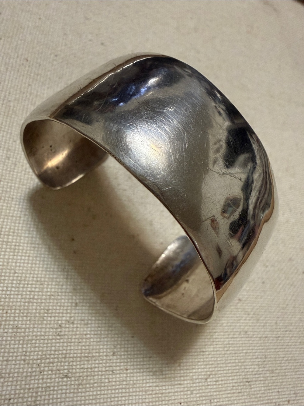 Sterling Silver Handmade Wide Cuff Bracelet